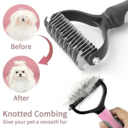 Cat Hair Removal Comb Dog Hair Removal Brush Stainless Steel Double Sided Pet Grooming Brush Removing Tangles Cat Accessories