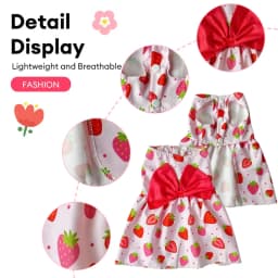 Dog Princess Dress Summer Kitten Pet Skirt Cute Printed Bow Lace Dog Dresses for Small Medium Puppies Poodle Chihuahua Apparel