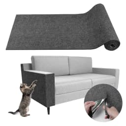 Self-Adhesive Cat Scratching Mat Trimmable Sofa Protector with Removable Carpet - Anti-Scratch Board & Play Pad for Cats
