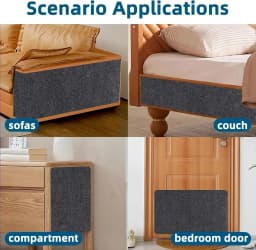 Self-Adhesive Cat Scratching Mat Trimmable Sofa Protector with Removable Carpet - Anti-Scratch Board & Play Pad for Cats