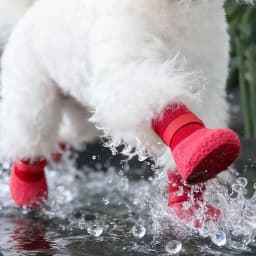 4Pcs/Set Portable Anti-slip Dog Shoes Waterproof Adjustable Dog Foot Cover Breathable Anti-dirty Pet Boots Autumn Winter