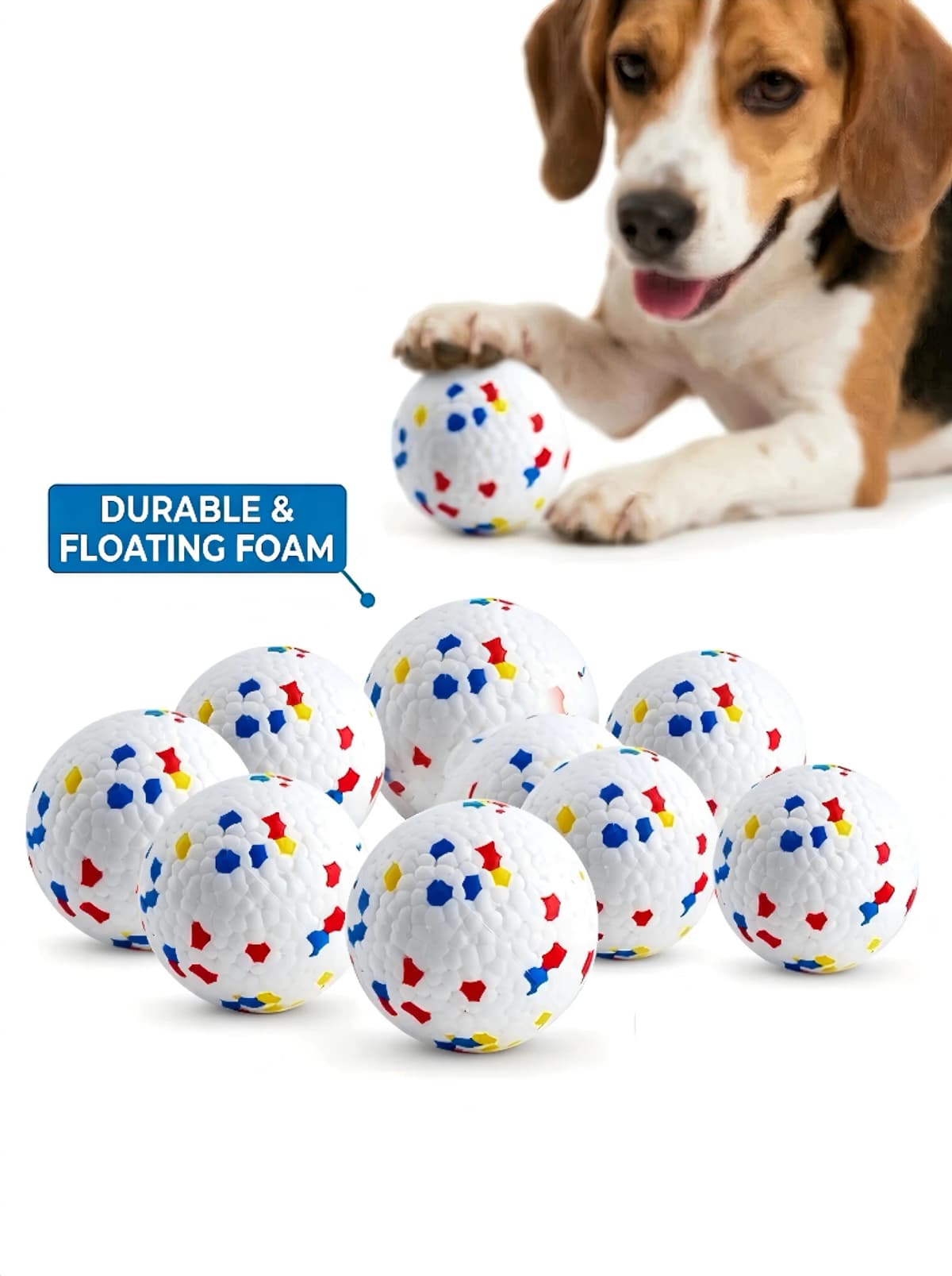 6PCS 5cm ETPU Dog Balls, Indestructible Non-Toxic Chew Toy, Floating Teeth Cleaning Interactive Toy for Small Dogs Puppy