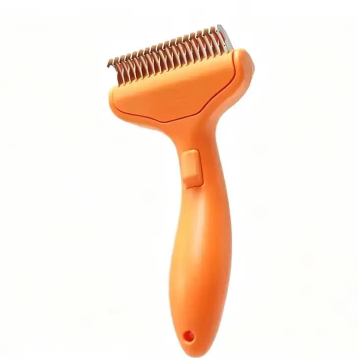 Pet Hair Removal Comb Curved Stainless Steel Teeth for Dogs Cats Detangling Brush for Long Thick Hair Professional Grooming Tool
