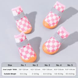All Season Breathable Mesh Dog Shoes Anti-Slip Pet Boots Paw Protector Waterproof Sole Adjustable Strap Small Puppy Yorkie