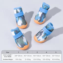 All Season Breathable Mesh Dog Shoes Anti-Slip Pet Boots Paw Protector Waterproof Sole Adjustable Strap Small Puppy Yorkie