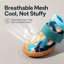 All Season Breathable Mesh Dog Shoes Anti-Slip Pet Boots Paw Protector Waterproof Sole Adjustable Strap Small Puppy Yorkie