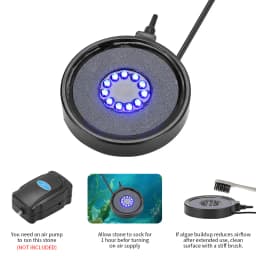 Submersible Fish Tank Light Color Changing LED Air Stone Light Aquarium Underwater Air Bubble Lamp Making Oxygen for Fish Tank