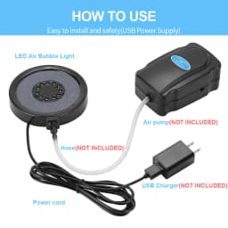 Submersible Fish Tank Light Color Changing LED Air Stone Light Aquarium Underwater Air Bubble Lamp Making Oxygen for Fish Tank