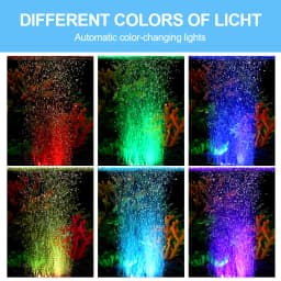 Submersible Fish Tank Light Color Changing LED Air Stone Light Aquarium Underwater Air Bubble Lamp Making Oxygen for Fish Tank