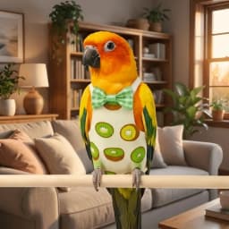 Parrot Cotton Diaper Washable Fruit Style Parrot Adjustable Bowtie Flight Suit Keep Birds Clean Breathable for Pet Bird Clothes