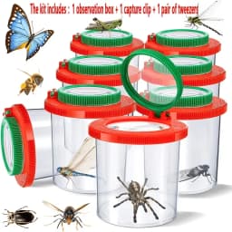 This 3-Piece Magnifying Glass Insect Collection Set Includes an Observation Box, Tweezers, and a Trap. Compact and Portable, It Helps You Get Closer to Nature and Develop Your Intelligence, Making It a Great Tool for Understanding Various Insects.
