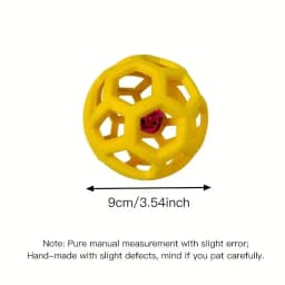 Rubber Dog Ball Toy with Bell Interactive Squeaky Hollow Ball Bite Resistant Teeth Cleaning Chew Toy for Small Medium Large Dogs