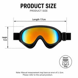 Black Adjustable Dog Pet Goggles, UV Protection Windproof Anti-glare Sunglasses for All Dog Breeds Outdoor Hiking Running Beach