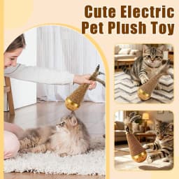 Self Playing Cat Toy Interactive Tumbler with Feather Teaser Wand Scratch Resistant Kitten Toys for Indoor Cats Boredom Relief