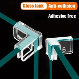 4pcs Transparent Silicone Fish Tank Corner Protectors - Adhesive-Free Anti-Collision Aquarium Guards Flexible & Durable for Safe