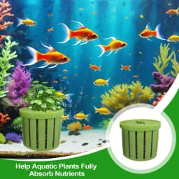 4 Pieces Aquarium Planter Pot with sponge Suction Cups breathable water-permeable For Home Fish Tank Plant Pots Holder