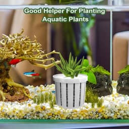 4 Pieces Aquarium Planter Pot with sponge Suction Cups breathable water-permeable For Home Fish Tank Plant Pots Holder