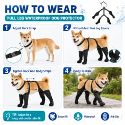 Dog Full Leg Waterproof Shoes Mud Stain Resistant Non Slip Pet Boots Protective Rain Gear For Small Medium Dogs Outdoor Walks