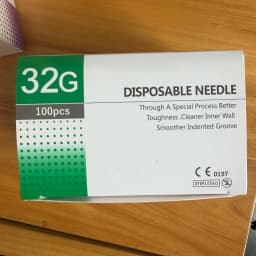 100 Pieces of 25G, 27G, 29G, 30G, 31G, 32G, 33G, 34G Painless Ultra-Fine Veterinary Pet Beauty Needles Disposable Injection Punc