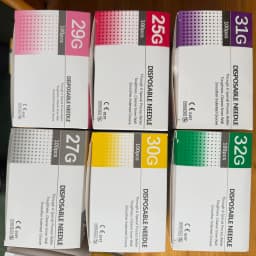 100 Pieces of 25G, 27G, 29G, 30G, 31G, 32G, 33G, 34G Painless Ultra-Fine Veterinary Pet Beauty Needles Disposable Injection Punc