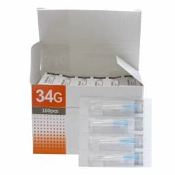 100 Pieces of 25G, 27G, 29G, 30G, 31G, 32G, 33G, 34G Painless Ultra-Fine Veterinary Pet Beauty Needles Disposable Injection Punc