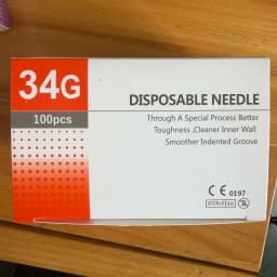100 Pieces of 25G, 27G, 29G, 30G, 31G, 32G, 33G, 34G Painless Ultra-Fine Veterinary Pet Beauty Needles Disposable Injection Punc