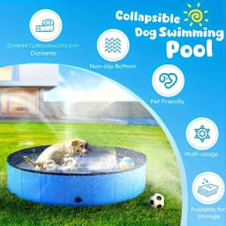 Dog Bathtub Blue Pet Bath Tub for Indoor and Outdoor Use,Suitable for All Dog Breeds,Easy To Clean,Sturdy Edges