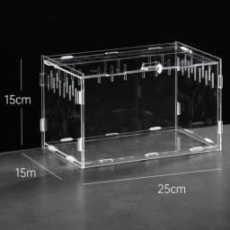 New Acrylic Reptile Habitat Anti-Escape Clear Spider Feeding Case Multiple Size Arboreal Small Pet Cage for Chameleon Clear