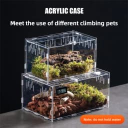 New Acrylic Reptile Habitat Anti-Escape Clear Spider Feeding Case Multiple Size Arboreal Small Pet Cage for Chameleon Clear