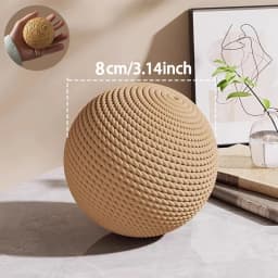 Large Sisal Cat Ball Toy, Interactive Scratching Chew Toy, Teeth Cleaning Self-Play Toy for Indoor Cats and Kittens