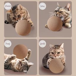 Large Sisal Cat Ball Toy, Interactive Scratching Chew Toy, Teeth Cleaning Self-Play Toy for Indoor Cats and Kittens