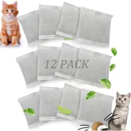 12PCS Universal Cat Litter Box Odor Eliminator, Natural Activated Charcoal Filters Replacement for Hooded Automatic Toilet
