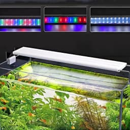 Aquarium LED Fish Tank Light, 3 Color Full Spectrum Adjustable Water Plant Lamp, Telescopic Clip-On Light for 18-75cm Aquariums
