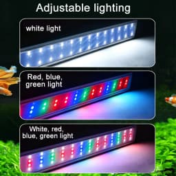 Aquarium LED Fish Tank Light, 3 Color Full Spectrum Adjustable Water Plant Lamp, Telescopic Clip-On Light for 18-75cm Aquariums