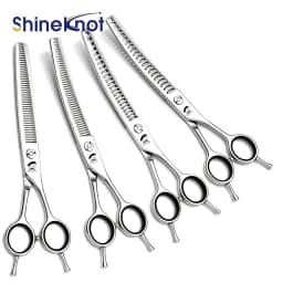 SHINENOT Pet Beauty Scissors 7inch Fish Bone Dense Teeth Scissors Bending And Trimming Hair Curved Teeth Scissors Pet Scissors