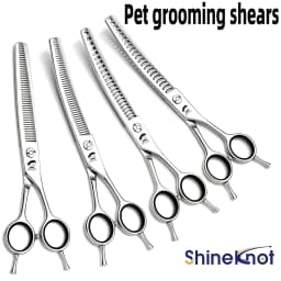 SHINENOT Pet Beauty Scissors 7inch Fish Bone Dense Teeth Scissors Bending And Trimming Hair Curved Teeth Scissors Pet Scissors