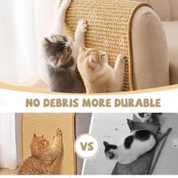 Natural Sisal Cat Scratching Mat Large Size Non-Shedding Wall Scratchers Adhesive Hook Loop Portable Cat Scratch Pad Indoor