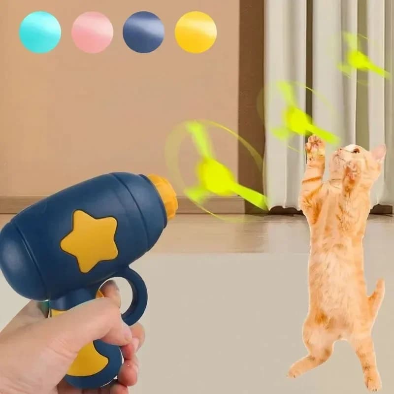 Mini Flying Disc Gun Cat Toy Interactive Launch Plaything Kitten Chasing Training Fun Pet Accessories Daily Entertainment