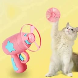 Mini Flying Disc Gun Cat Toy Interactive Launch Plaything Kitten Chasing Training Fun Pet Accessories Daily Entertainment