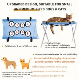 Pet Bathing Stand, Anti-Scratch Dog Cat Grooming Hammock, Small Pet Nail Clipping Holder Restraint Station for Dog Cat Bath