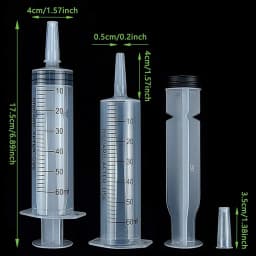 60/100ml Reusable Plastic Nutrient Filling Syringe Measuring Syringe Without Needle Syringe Glue for Animal Food Feeding