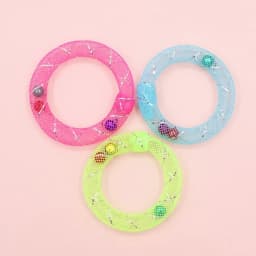 5Pcs Bell Sounds Circle Bell Cat Soft Mesh Bite Resistant Self Play Cat Bouncing Spring Colorful Cat Interactive Grid Tube