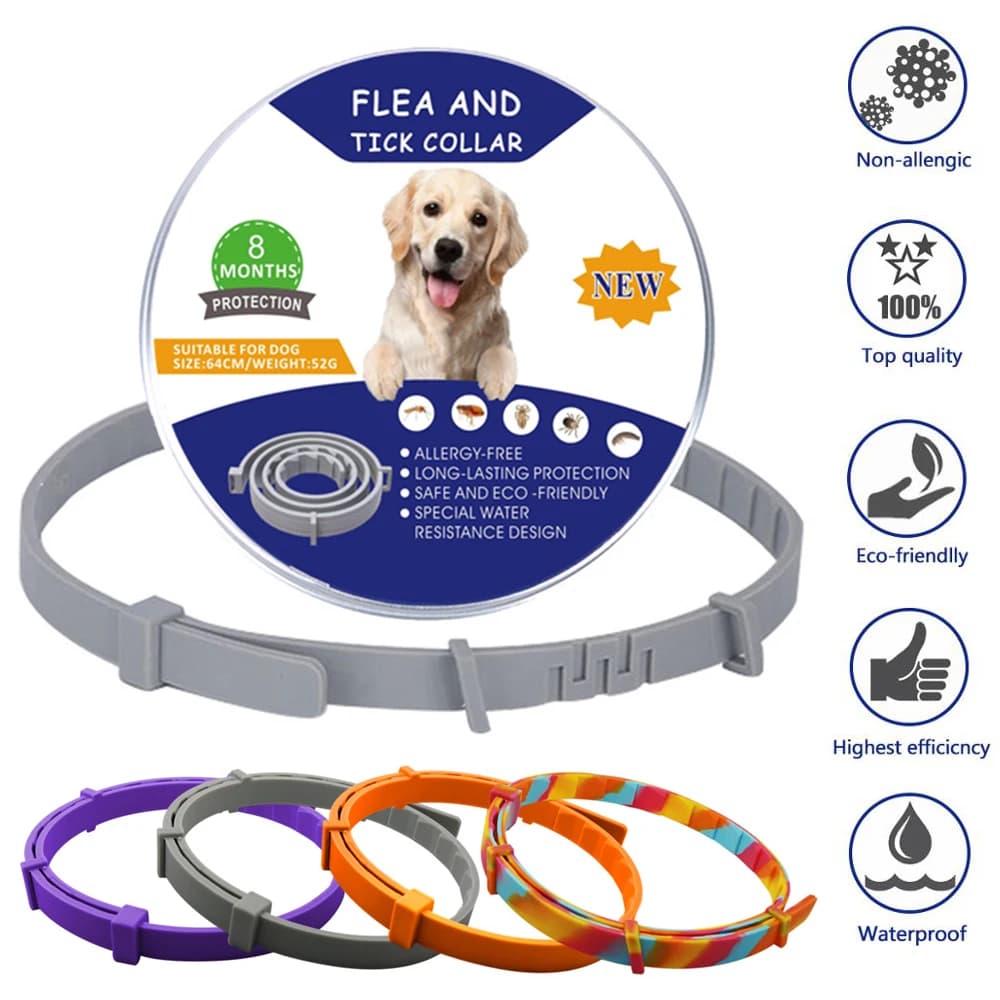 Silicone Anti-mosquitoes Adjustable Flea And Tick Collar Cats Insect Prevention Dogs Collar