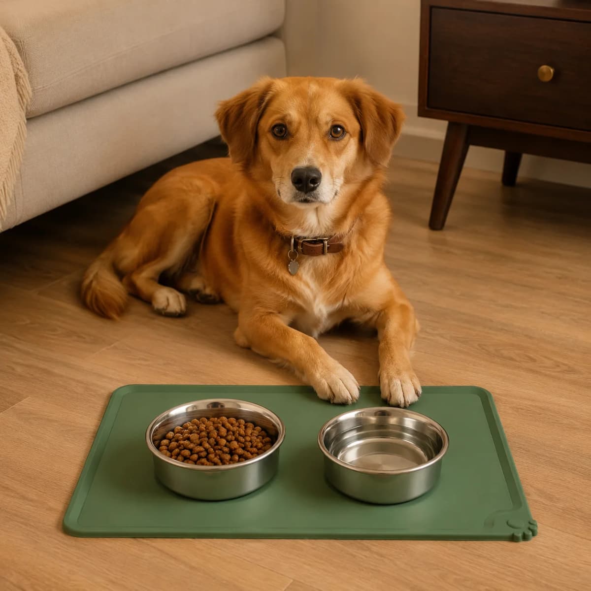 Large 48cm Silicone Pet Feeding Mat Anti-Spill Waterproof Dog Food Tray Pet Bowl Pad For Small Medium Large Dog Feeding Supplies