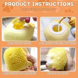 Dog Bathing Brush Pet Massage Shampoo Dispenser Rubber Bristle Shower Grooming Tool for Dogs And Cats