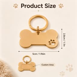 Custom Name Dog Tags Double-sided Personalized Text Dog ID Tag Bone Shaped Stainless Steel Laser Engraving Customized Pets ID Ta