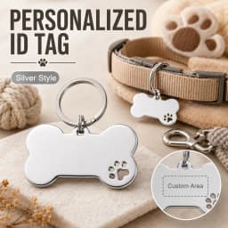 Custom Name Dog Tags Double-sided Personalized Text Dog ID Tag Bone Shaped Stainless Steel Laser Engraving Customized Pets ID Ta