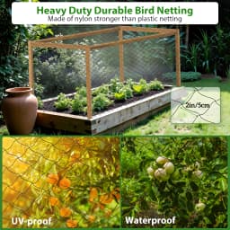 Heavy-Duty Duck Cage 49x24ft, Bird Proof Netting for Chicken Coop, Poultry Fence, Garden Climbing Net with 15 Cable Ties