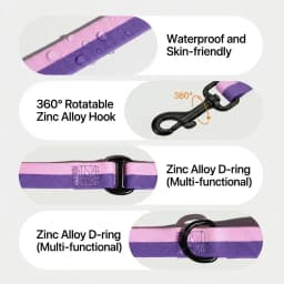 Hands-Free Dog Leash with Collar, Reflective Nylon Adjustable Training Lead for Small Dogs, 3 Colors S/M/L