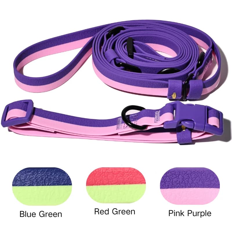 Hands-Free Dog Leash with Collar, Reflective Nylon Adjustable Training Lead for Small Dogs, 3 Colors S/M/L